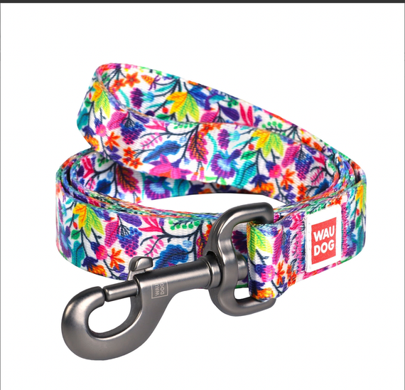 Collar WAUDOG Nylon Поводок с рисунком "Волшебные цветы" 122х15мм