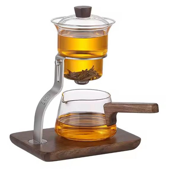 Чайник для заварювання TeaPot D-40 Automatic tea maker 300/400ml Transparent gold