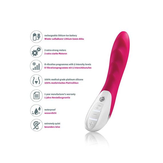 Потужний вібратор Mystim Sassy Simon Pink з двома моторами і стимулювальним рельєфом | Зображення 8