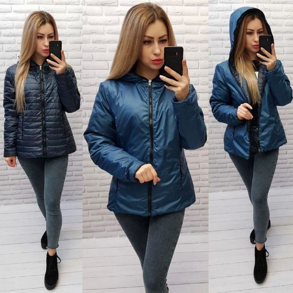 Куртка двостороння, арт.185, темно-синій / аква | Зображення 5