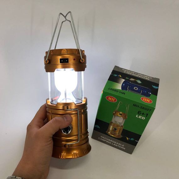 Туристичний ліхтар лампи на сонячній батареї з павером CAMPING MH-5800T (6+1 LED). HY-312 Колір: коричневий | Зображення 7