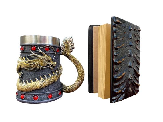 Подарунковий набір Кухоль 3D Танард Gold Rose та Блокнот 3D «Жар Серця Дракона» | Зображення 1