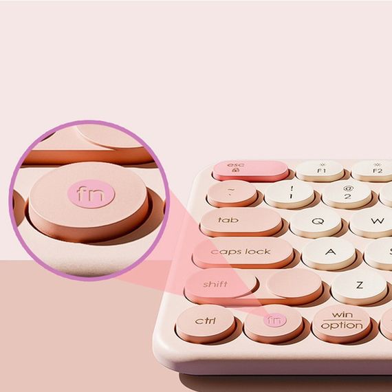 Бездротова клавіатура Baseus K01A Wireless Tri-Mode Keyboard (English Version) (B00955503) Baby Pink | Зображення 2