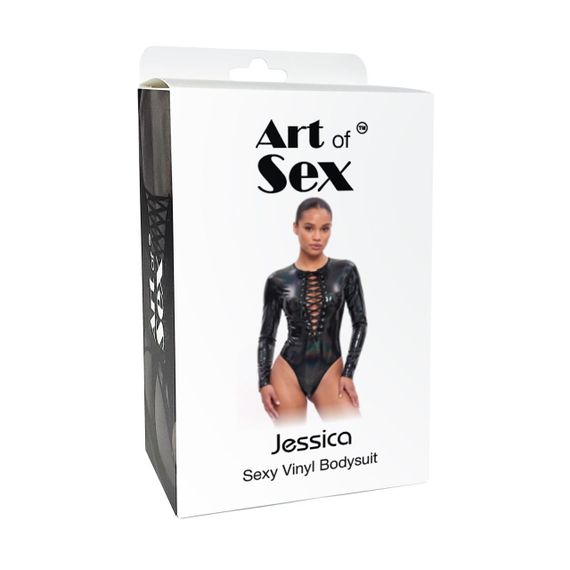 Вінілове боді з рукавами Art of Sex - Jessica, з ефектом голограми, розмір M Sex Aura | Зображення 2