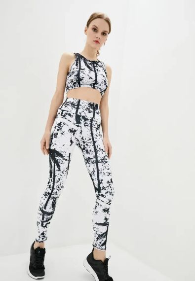 Спортивный топ 4Profi без рукавов c принтом "Тропик" черно-белый размер M дайвинг 16008 | Зображення 2