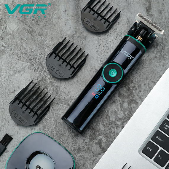 Акумуляторна машинка для стрижки VGR V-671, 4 насадки, LED дисплей | Зображення 4