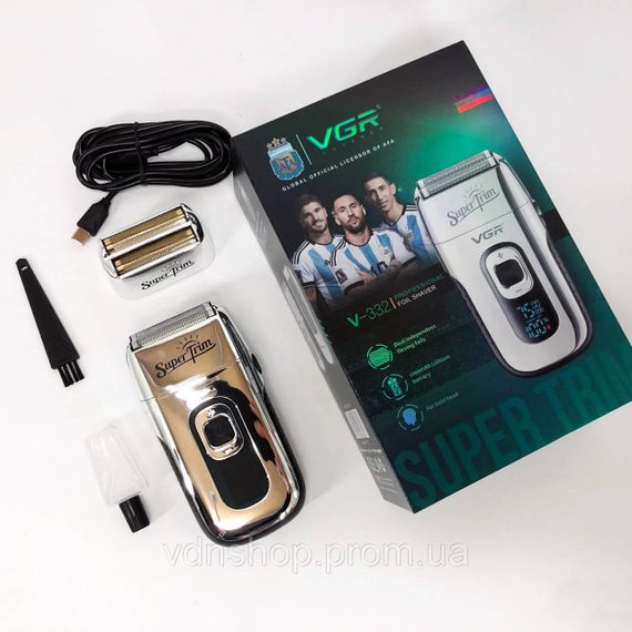 Акумуляторна бритва з фірмовим лезом VGR, Професійна електробритва з насадками, Бритви акумуляторні NZ-48 | Зображення 1