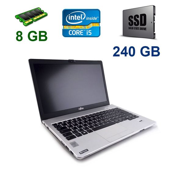 Ноутбук Fujitsu-Siemens LifeBook S935 / 13.3" IPS touch / Intel Core i5-5300U (2(4) ядра 2.3-2.9 GHz) / 8GB DDR3 / 256GB SSD / HD Graphics 5500б/у | Зображення 1