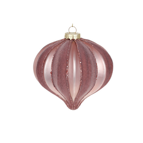 Ялинкова прикраса Рельєф 10см оксамитові смуги вечірня троянда БОНА ДИ