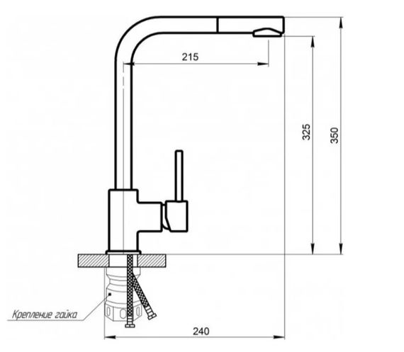Змішувач для кухні WEZER із підключенням до фільтра EKO4C-01-BLACK | Зображення 1