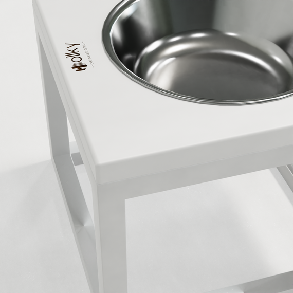 Миска на подставке для больших собак Hollky Base Solo XL (1 × 1,8 л) Solo XL-262620-WHWH | Зображення 1