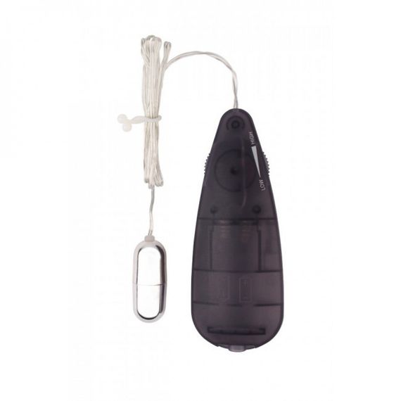 Вибропуля серебристая Chisa Hi-Basic Be Mine Bullet Vibrator на черном пульте управления sexstyle | Зображення 1