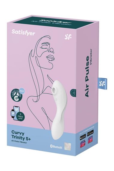 Вакуумний смарт-стимулятор із вібрацією Satisfyer Curvy Trinity 5+, Білий | Зображення 6