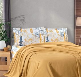 Комплект постільної білизни з пледом Kristal Ranforse 200×230 см Breeze  Hardal