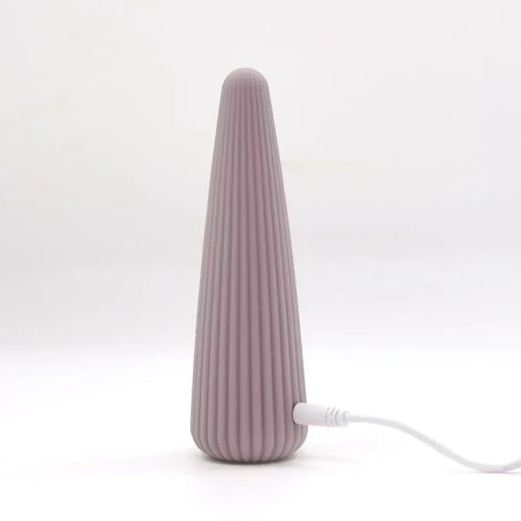 Вібратор для клітора Sweet Em Cone у формі конуса, ребристий, фіолетовий, 12,8 × 3,8 см Sex Aura | Зображення 7