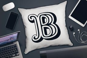 Подушка с мешковины Letter B 45x45 см (45PHB_ABC003_WH)