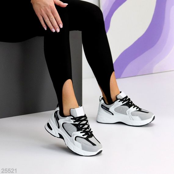 Повсякденні модельні сірі зимові кросівки доступна ціна | Зображення 2