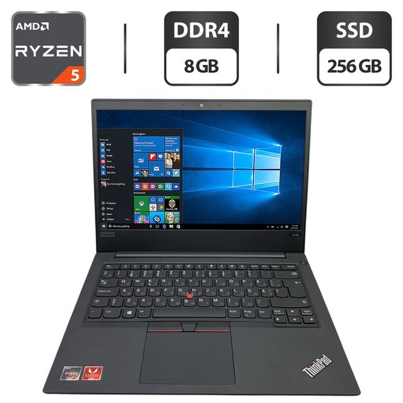 Ноутбук Lenovo ThinkPad E485 / 14" (1920x1080) IPS / AMD Ryzen 5 2500U (4 (8) ядра по 2.0 - 3.6 GHz) / 8 GB DDR4 / 256 GB SSD / AMD Radeon Vega 8 Graphics / WebCam б/в