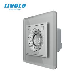 Розумний датчик температури та вологості ZigBee (термометр-гігрометр) LIVOLO сірий, 2.5D скляна