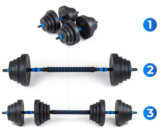 Гантелі розбірні бітумні THUNDER GYM-03 зі з'єднувачем для штанги, 2 х 20 кг (GYM-03) | Зображення 2