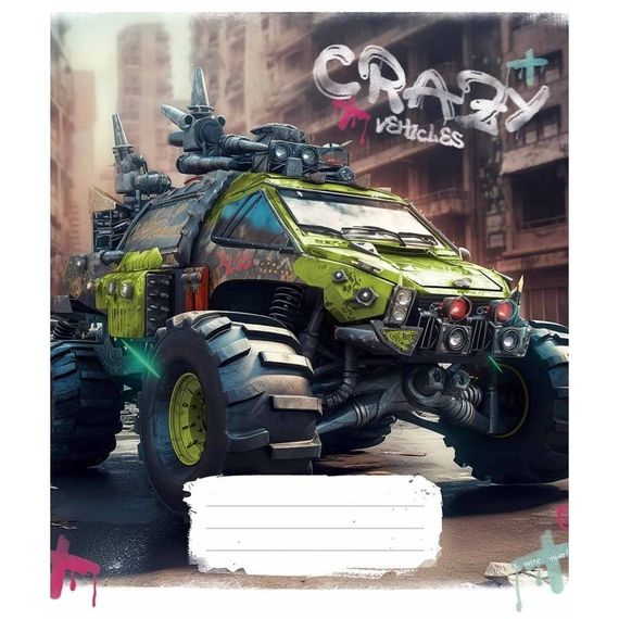 Зошит загальний "Monster trucks" 048-3283L-1 у лінію, 48 аркушів