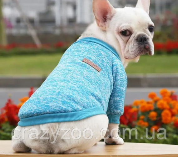 Кофта для собак та котів EcoToys Lake Blue XXL ряба блакитна A: 42 см B: 56 см C: 32 см 7091 | Зображення 3