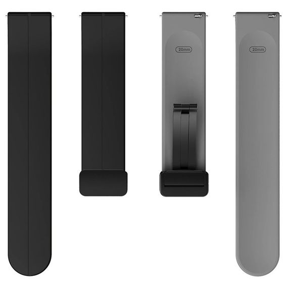 Силиконовый ремешок Classy для Smart Watch 20mm Black / Grey | Зображення 2