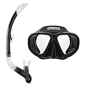 Набір маска і трубка Arena PREMIUM SNORKELING SET чорний OSFM ‎3468336174364