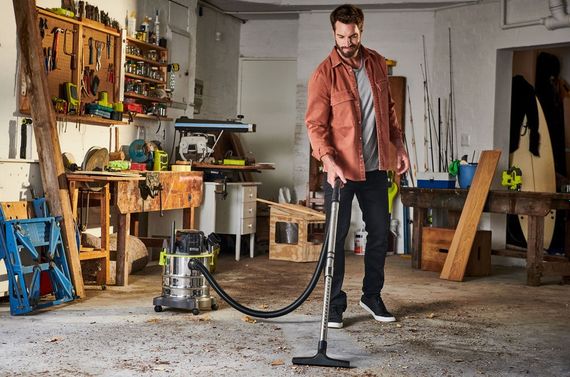 Пылесос аккумуляторный профессиональный Ryobi ONE+ R18WDV-0 18В 82Вт 11.4кПа контейнер 18л 4.7кг без АКБ и ЗУ 5133004724 | Зображення 3