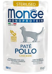 Корм Monge Cat Wet Monoprotein Sterilised Pollo вологий з куркою для стерилізованих котів 85 гр