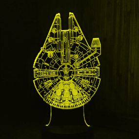 Акриловый светильник-ночник Тысячелетний Сокол (Millennium Falcon) желтый tty-n000725
