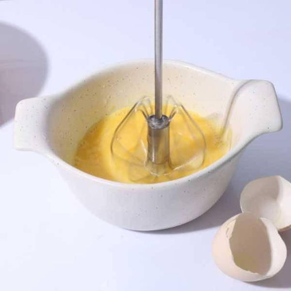 Ручной полуавтоматический венчик Kitchen whisk Розовый