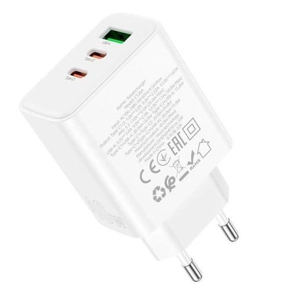 МЗП Hoco C126A PD40W+QC3.0 (1USB/2Type-C) White | Зображення 2
