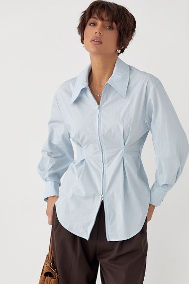 Класична сорочка на блискавці - блакитний цвет, ONE SIZE (є розміри) | Зображення 4