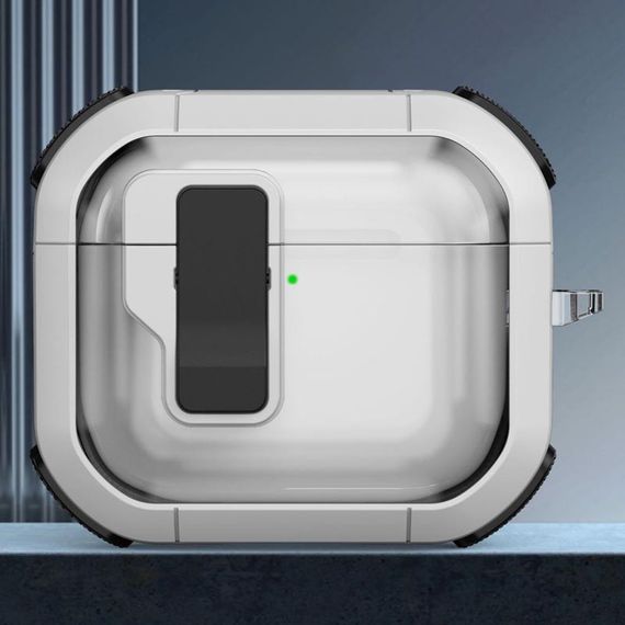 Футляр противоударный Locking Button для наушников Airpods 4 White | Зображення 1