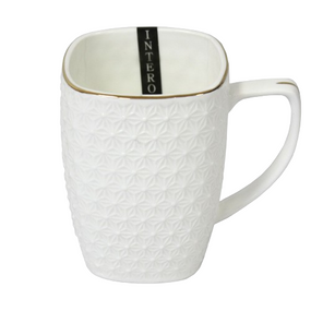 Чашка 350мл квадратна порцеляна 557309-А білий Interos