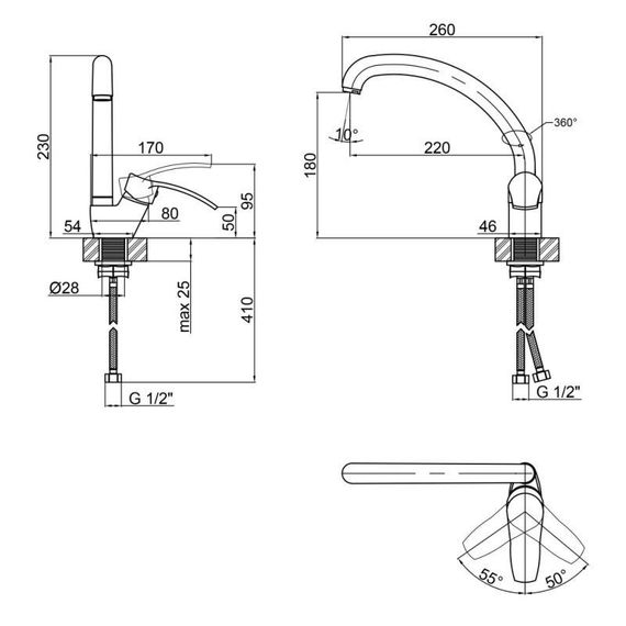 Смеситель для кухни Lidz Anny 008F (k40) LDANN008FCRM35123 Chrome | Зображення 1