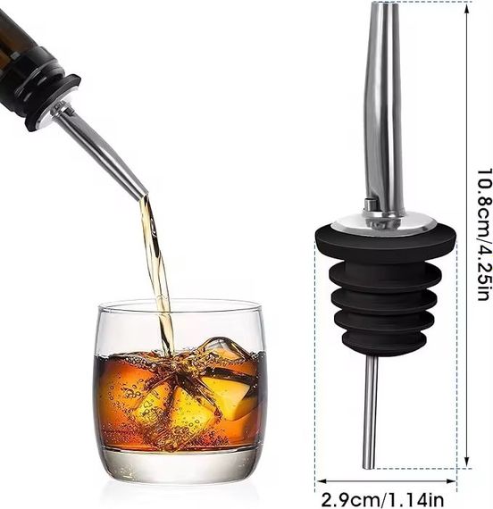 Гейзер пробка-носик дозатор pourer металлический 1 шт. Серебристый | Зображення 2