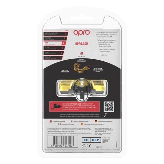 Капа OPRO Gold доросла (вік 11+)  Grillz Black/Gold (art.102504012) | Зображення 1