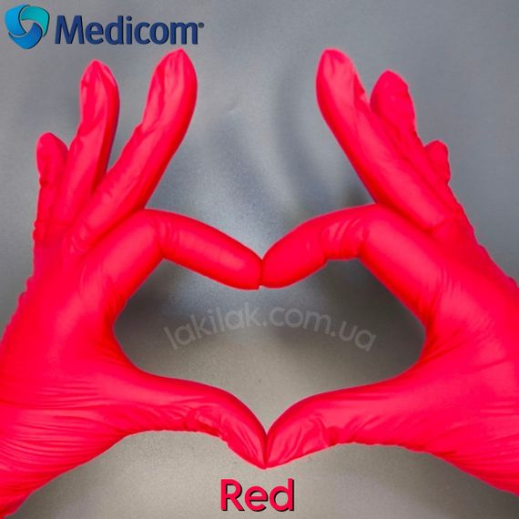 Перчатки нитриловые Medicom Red размер XS 4,2гр (красные) 100 шт