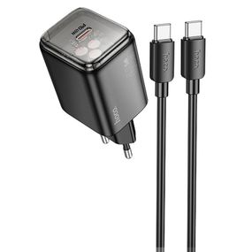 МЗП Hoco N54 Monsoon PD45W (1USB-C) + кабель Type-C to Type-C Black