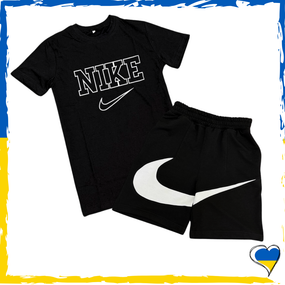 Комплект шорти Nike Big Swoosh + футболка Nike чорна. XS S M L XL XXL