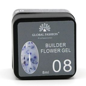 Гель для моделирования ногтей с добавлением сухоцвета Flower Builder Gel 08, 8г