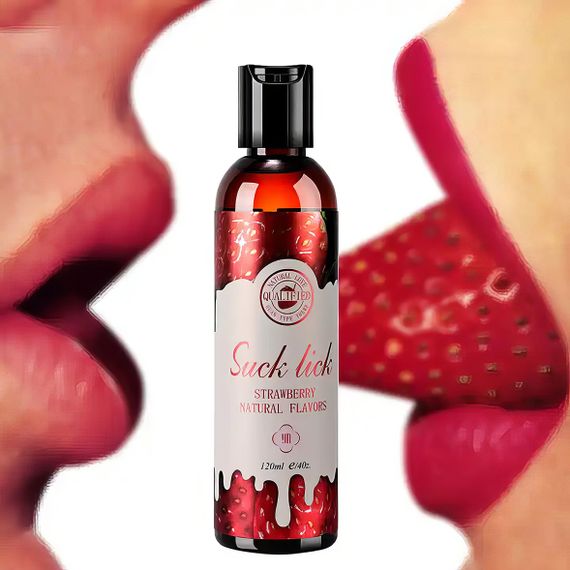 Оральний лубрикант Suck Lick з ароматом та смаком полуниці 120 ml | Зображення 5
