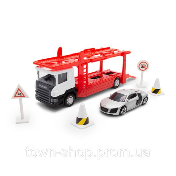 Игровой набор автомоделей "Автоперевозчик Sсania" 250430U масштаб 1:64