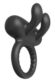 Ерекційне віброкільце Dreamtoys Ramrod Rabbit з вушками для клітора, чорне Sex Aura