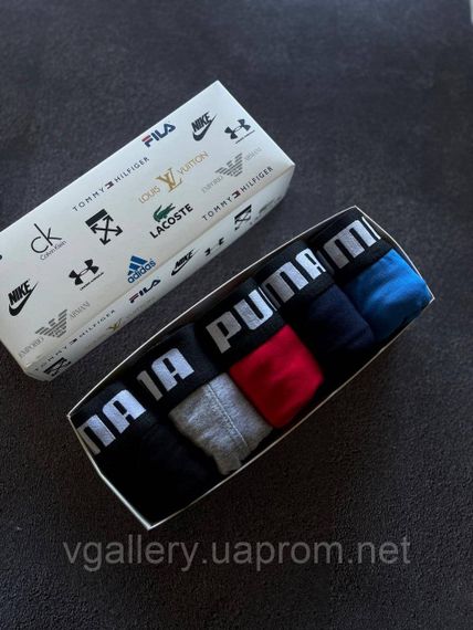 Чоловічий комплект трусів Puma, подарунковий набір чоловічих трусів Пума у коробці 4 штуки на вибір | Зображення 1
