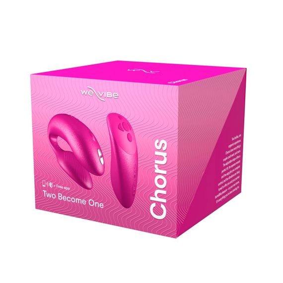 Смарт-вібратор для пар We-Vibe Chorus Cosmic Pink, сенсорне керування вібраціями стисненням пульта | Зображення 9