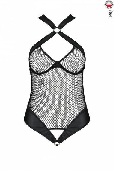 Сітчастий боді з халтером Passion Amanda Body L/XL, black sexstyle | Зображення 4