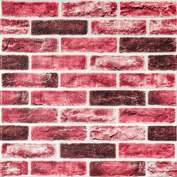 Самоклеюча 3D панель 700х700х5мм Клінкер насичений червоний цегла (416) SW-00001182